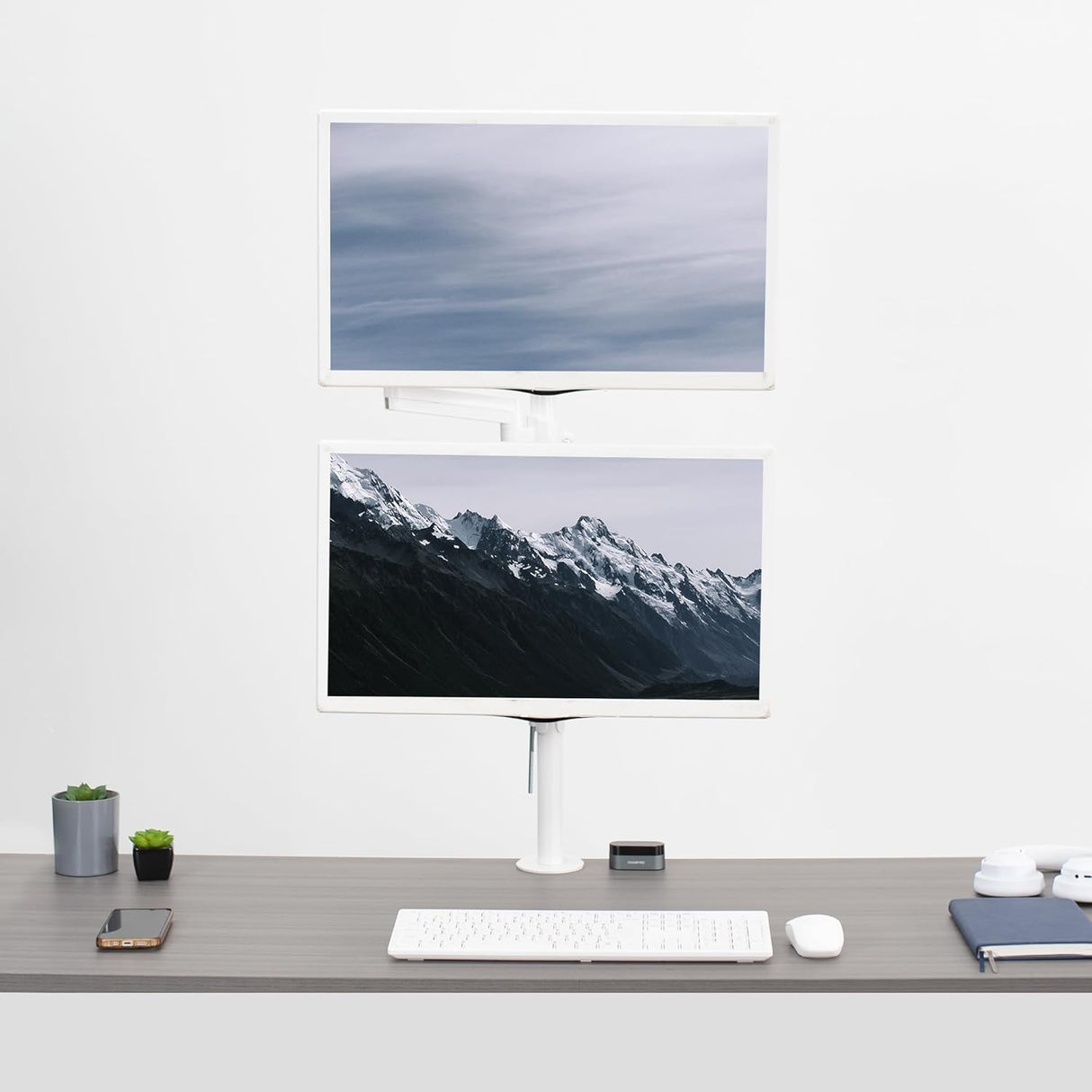 Soporte Doble para Monitores VIVO, Altura Ajustable, STAND-V012KW