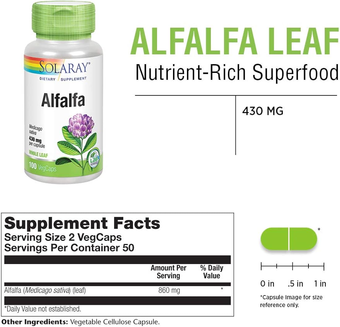 Suplementos Superalimento Hoja de alfalfa 860 mg 100 cáp