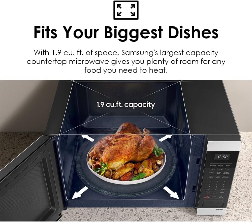 Microondas Samsung 1.9 cu. ft, Cocción por Sensor, MS19DG8500MTAA