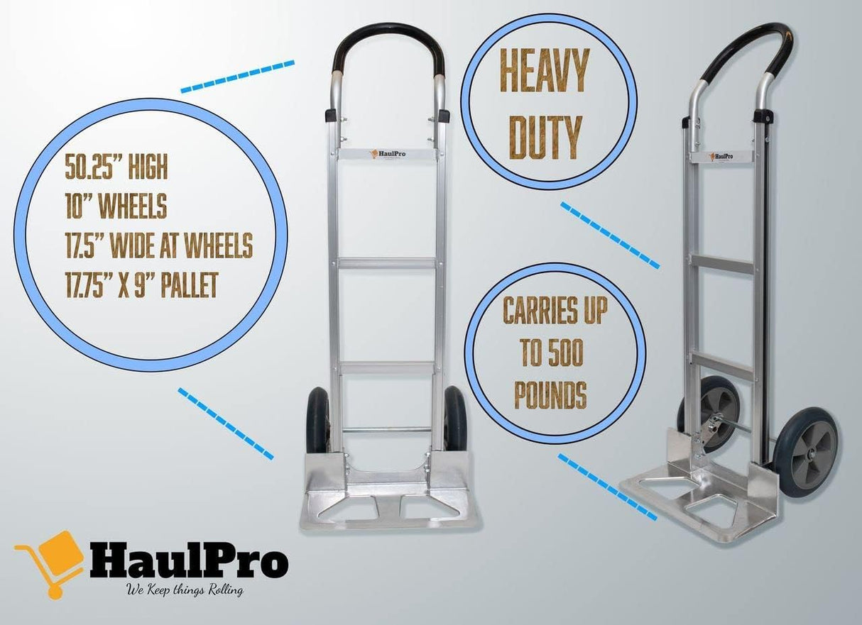 Carretilla de Carga Pesada - Aluminio - 500 lb - 10 Ruedas