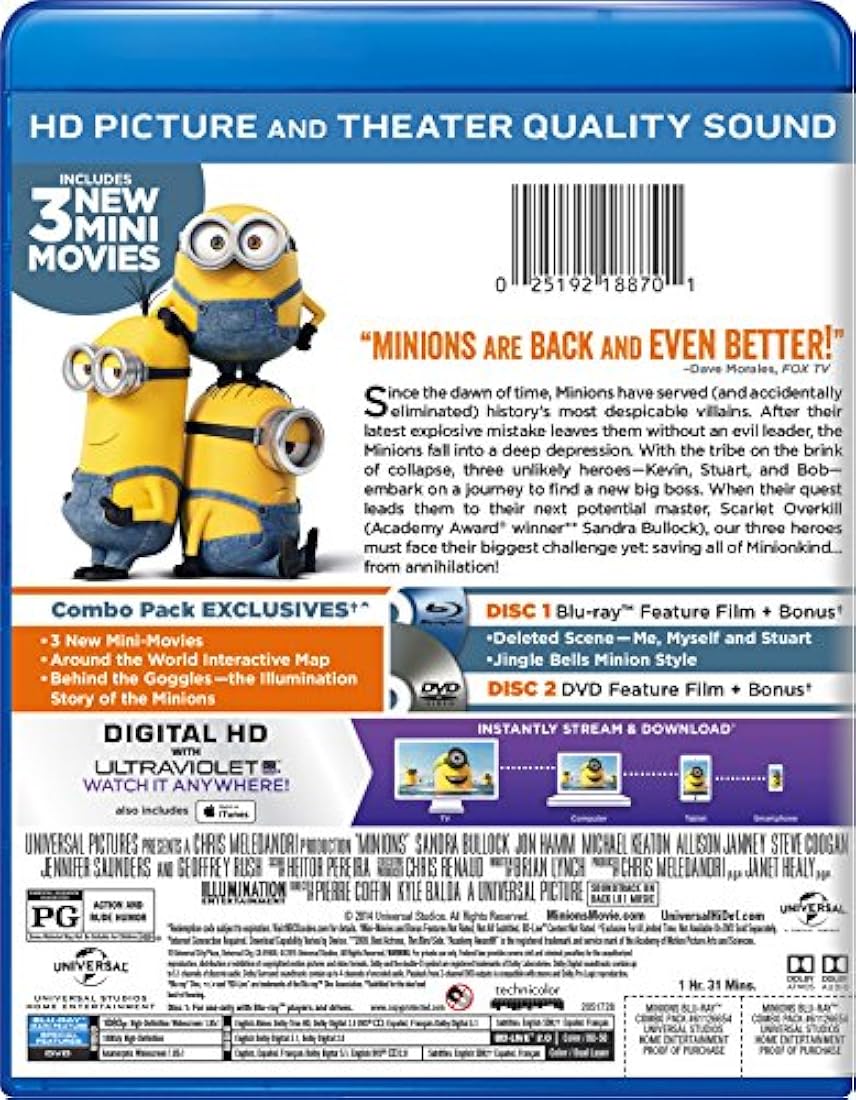 Minions (Blu-ray + DVD + DIGITAL HD)