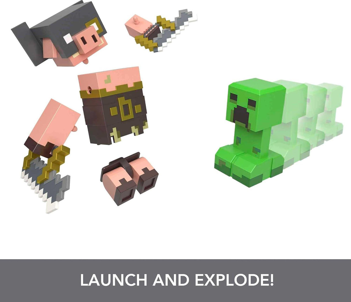 Mattel Figuras Minecraft Legends 2-Pack Creeper y Bruiser, 3.25