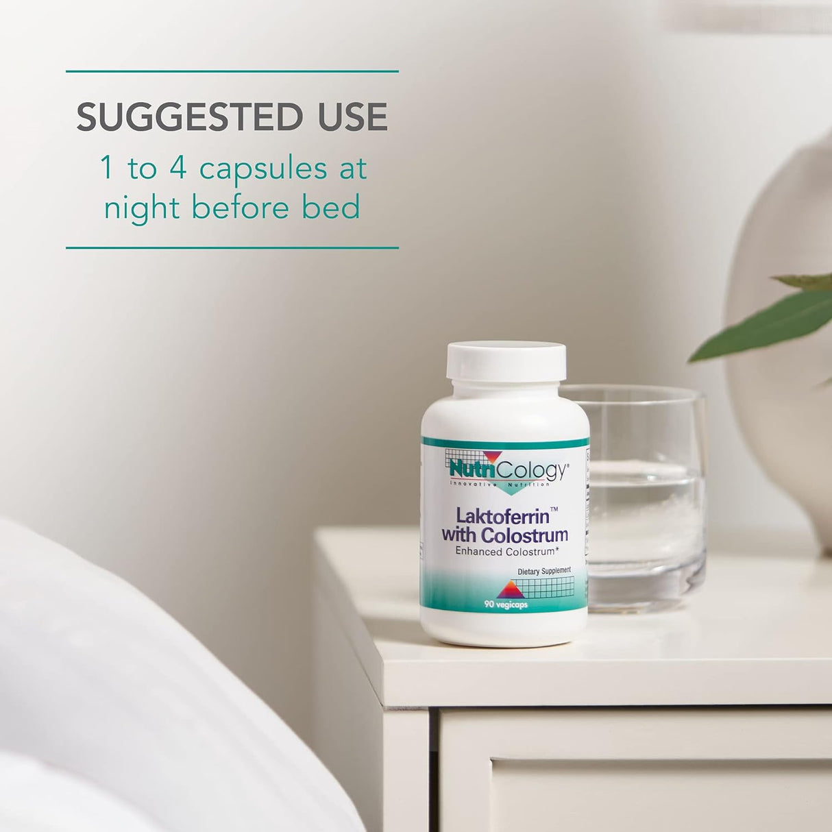Suplemento de Lactoferrina Nutricology con Colostro - 90 cáps.