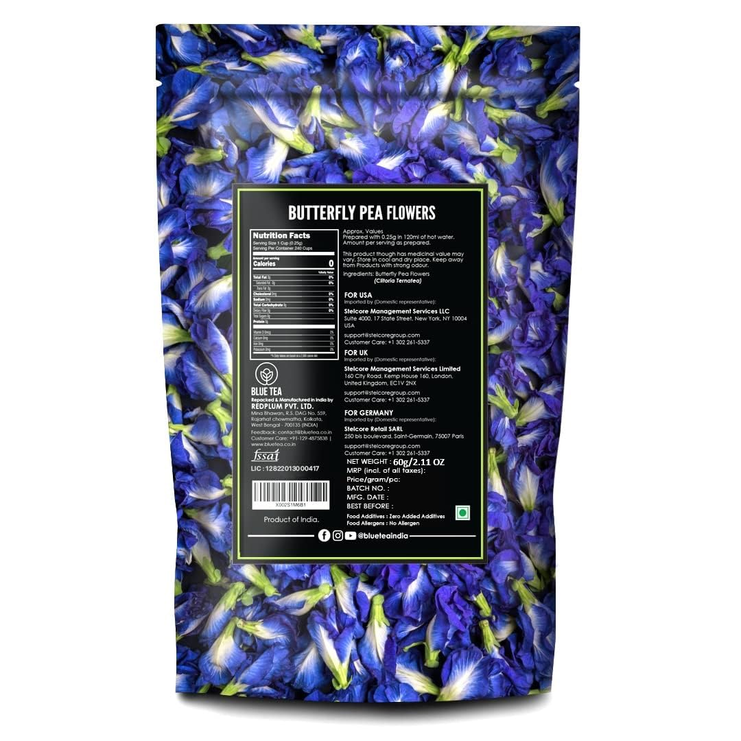 Té de flor de guisante, marca BLUE TEA, antioxidante, 120 tazas