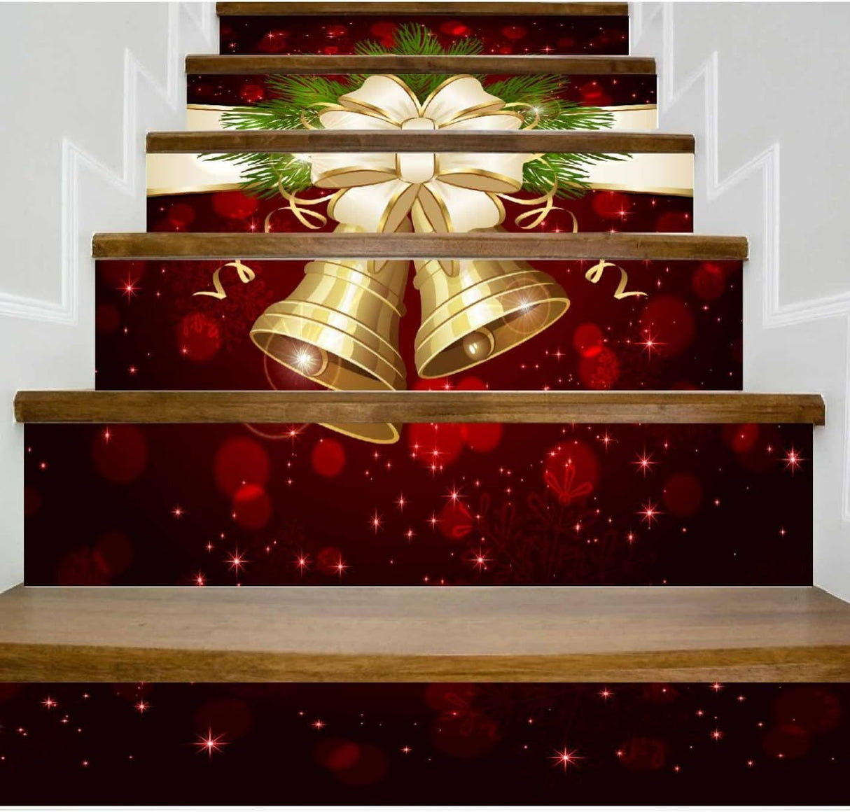 Pegatinas 3D para Escaleras de Navidad - 6 Pcs, Removibles