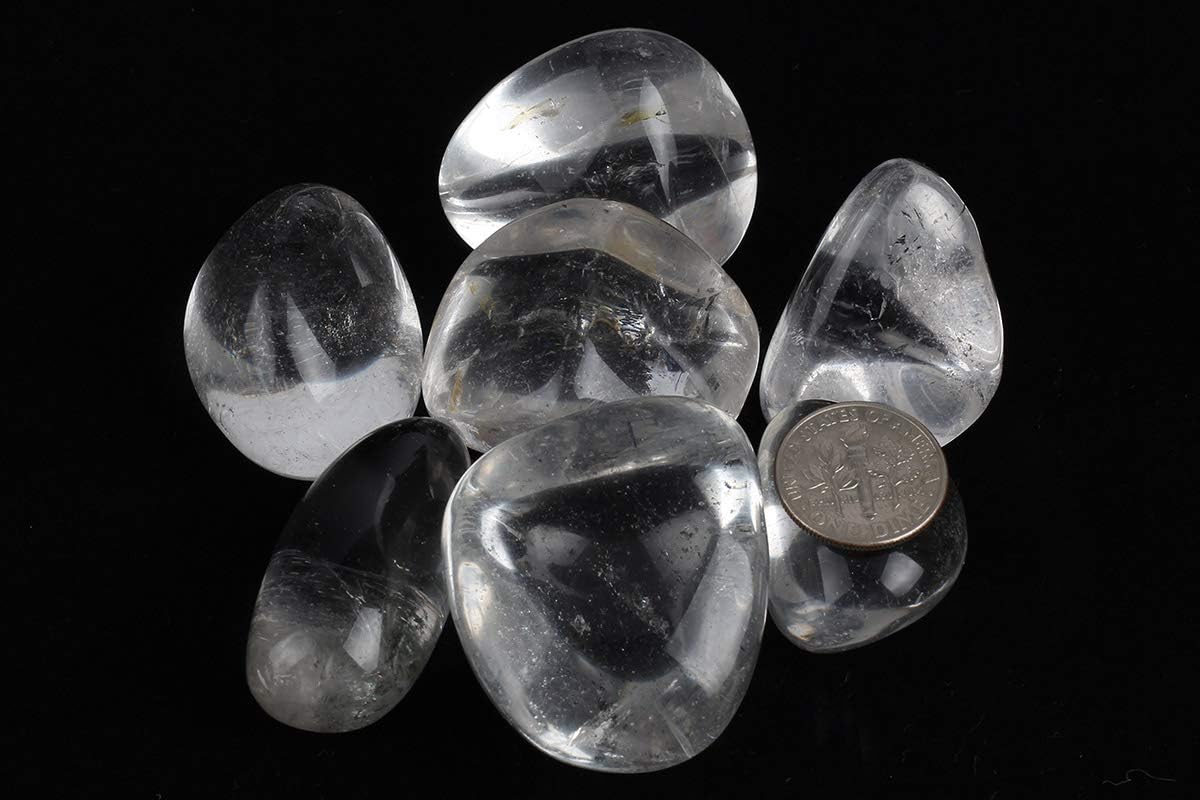 Piedras de cuarzo transparente pulidas de 1/2 lb para curación