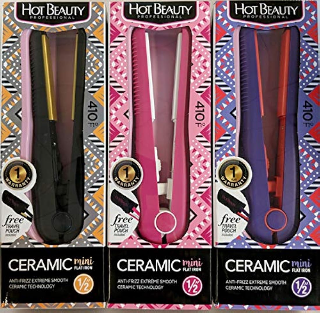 Mini plancha de cerámica para el pelo de 1/2- Hot Beauty