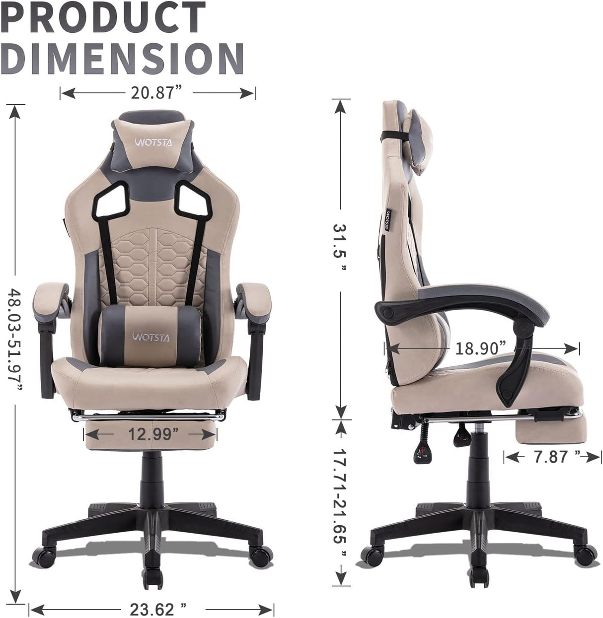 Silla Gaming hecho de cuero de PVC 38 ES WOTSTA