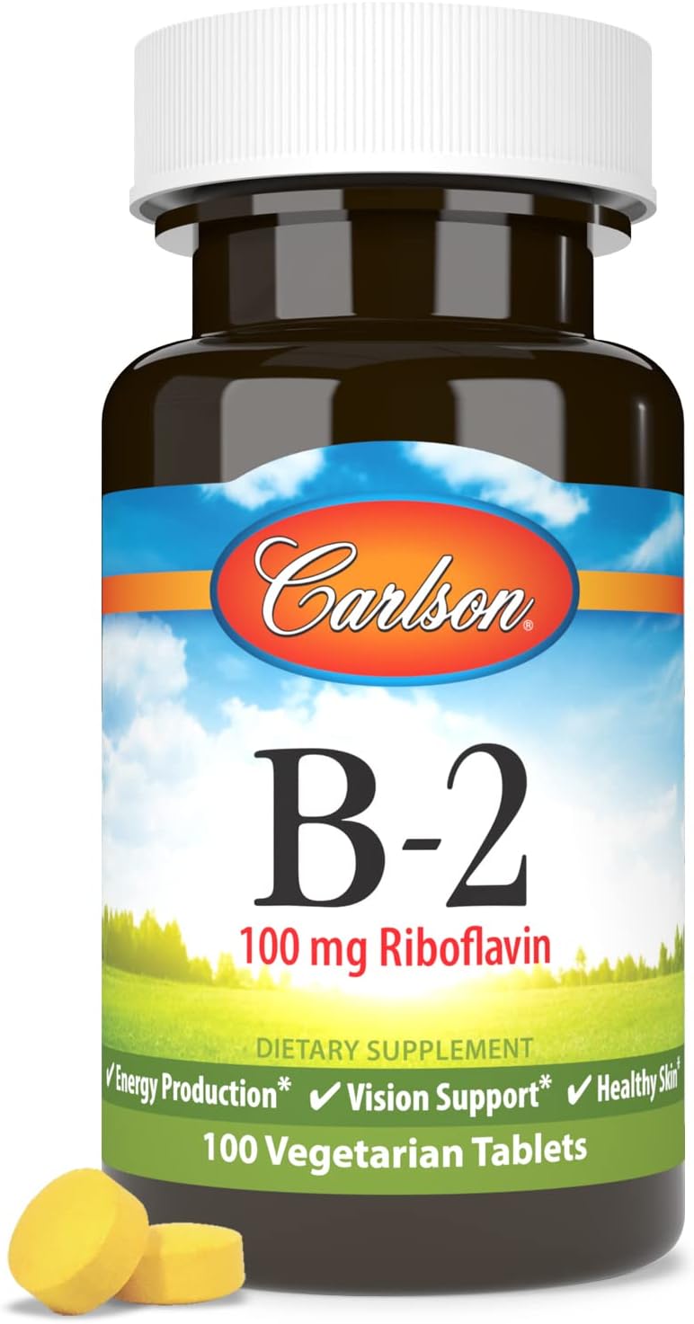 Suplemento B-2 100 mg de riboflavina producción de energía