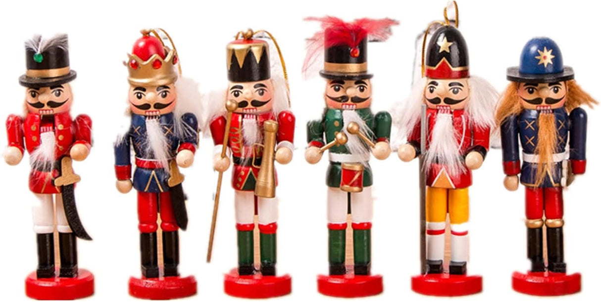 Set de 6 Adornos de Navidad Nutcracker, 4.7 pulgadas, Figuras