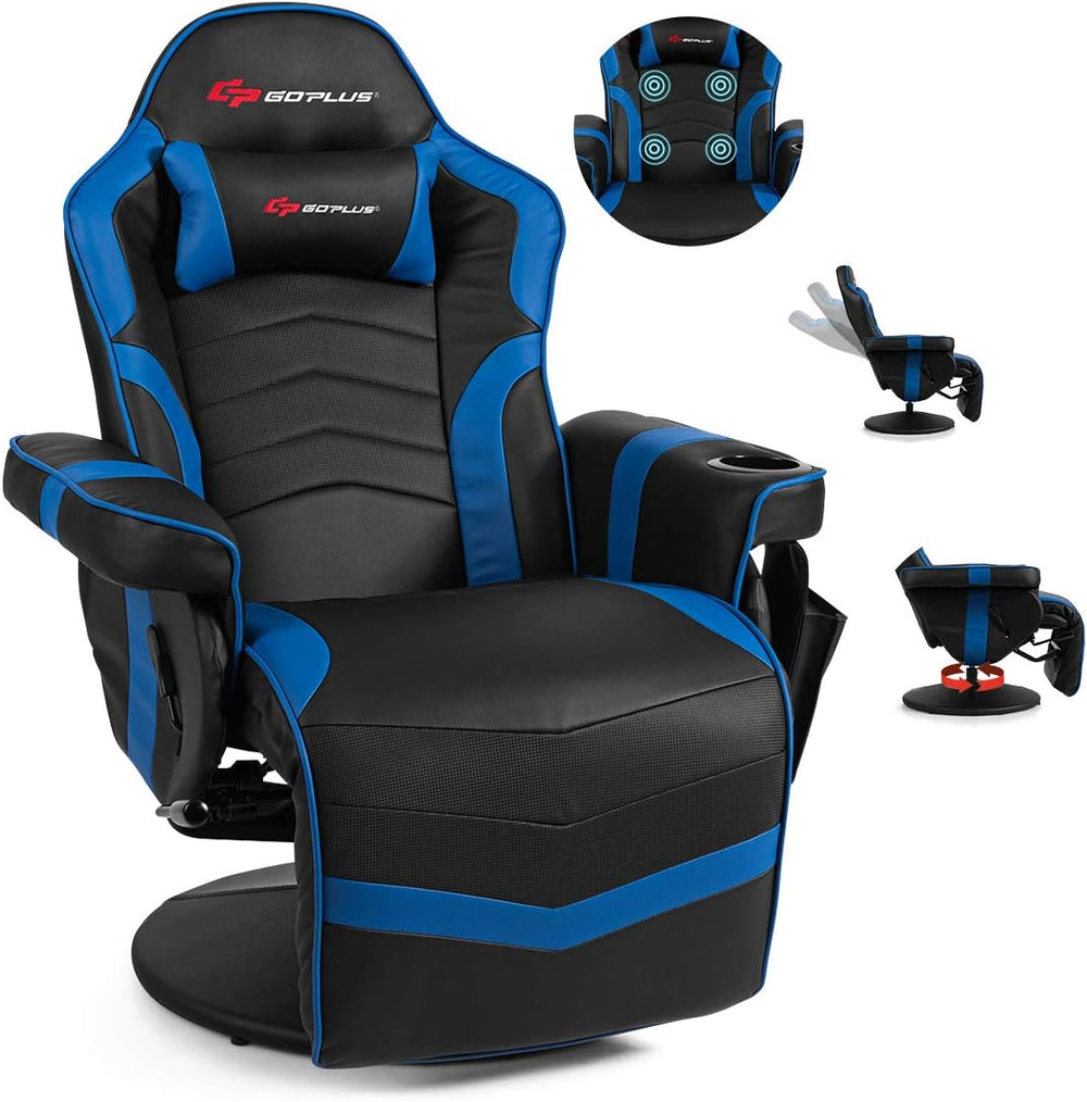 Silla Gamer reclinable de masaje, Azul DJY-196 POWERSTONE