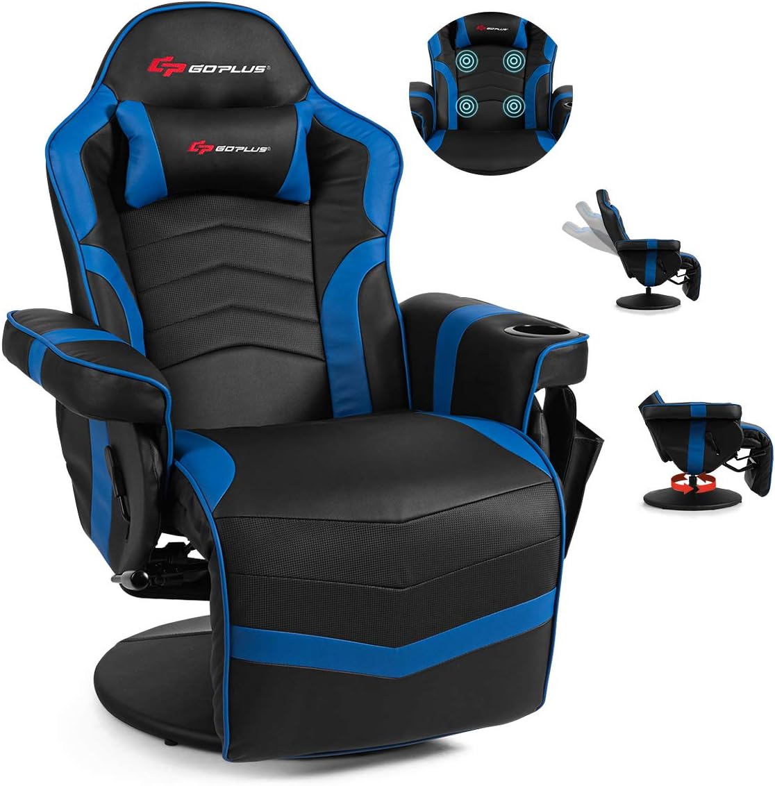 Silla Gamer reclinable de masaje, Azul DJY-196 POWERSTONE