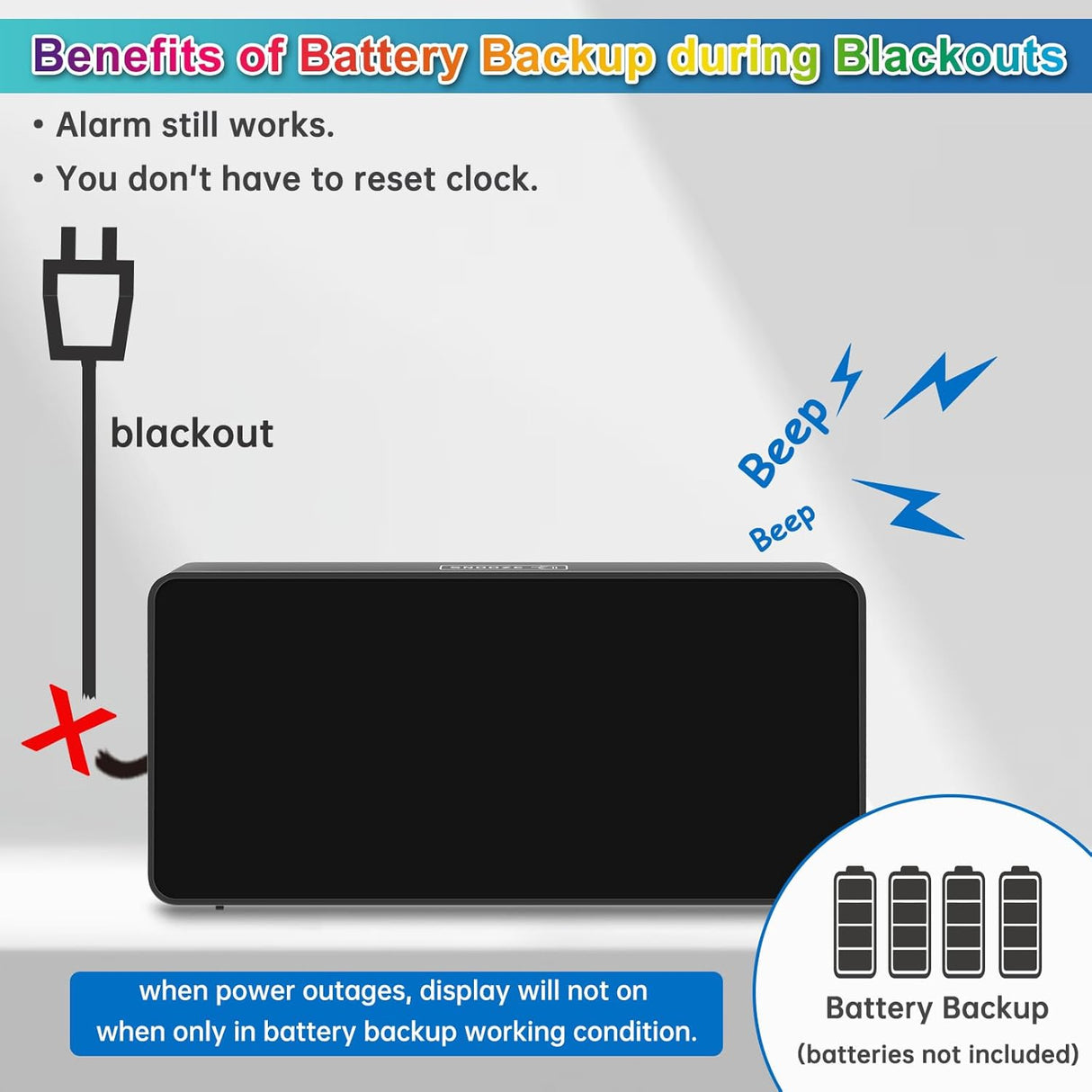 Reloj Despertador Digital Extra Fuerte con Luz LED y Cargador