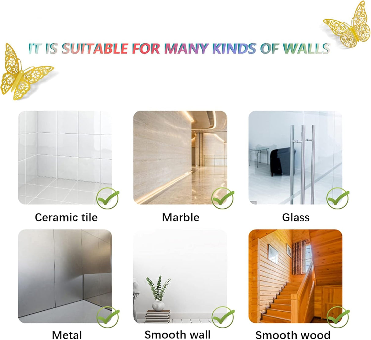 Decoración de Pared Mariposas 3D SAOROPEB, 72 Piezas, 3 Tamaños