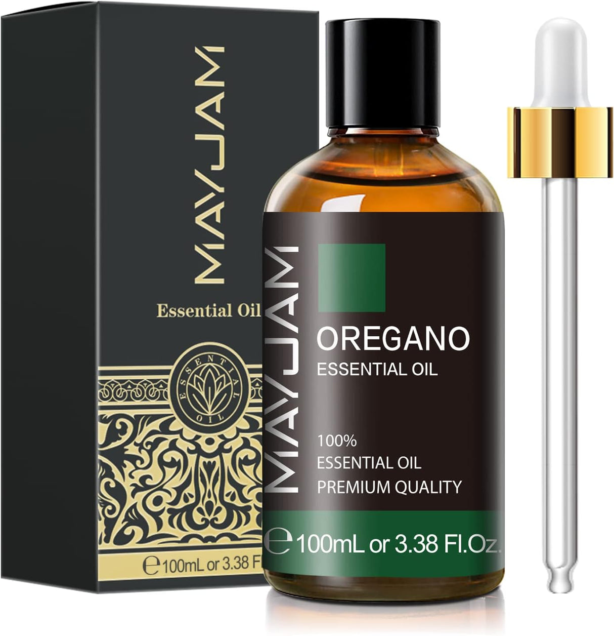 AceiteEsencial de Orégano MAYJAM, 100ml, Difusor, Gotero de Vidrio