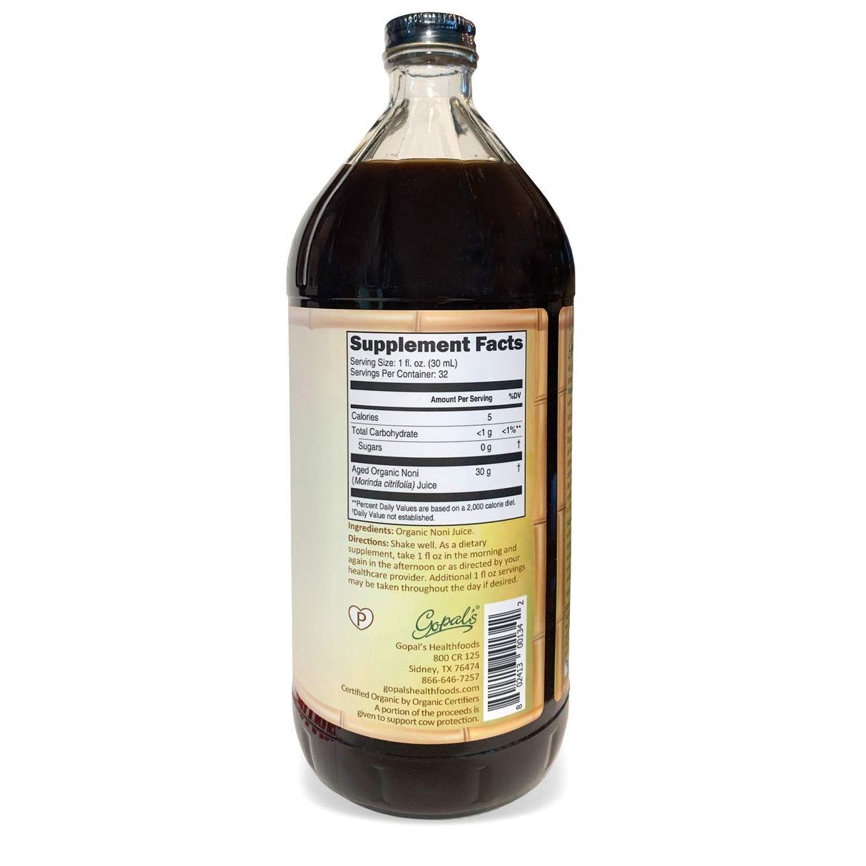 Suplemento Noni One Jugo orgánico 100 % puro 32 onzas