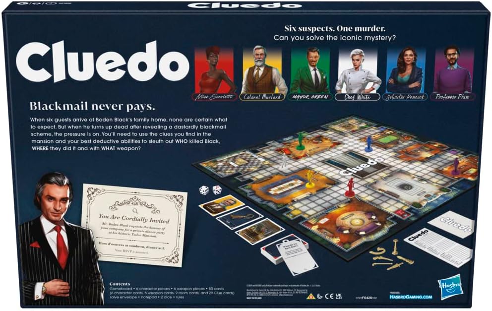 Juego Cluedo para Niños, Aventura Familiar, 2-6 Jugadores