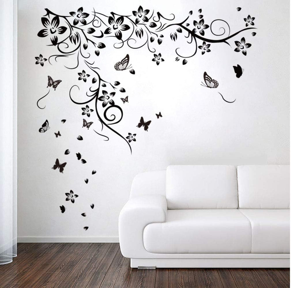 Vinilo Decorativo Floral Mariposa Runtoo para Paredes