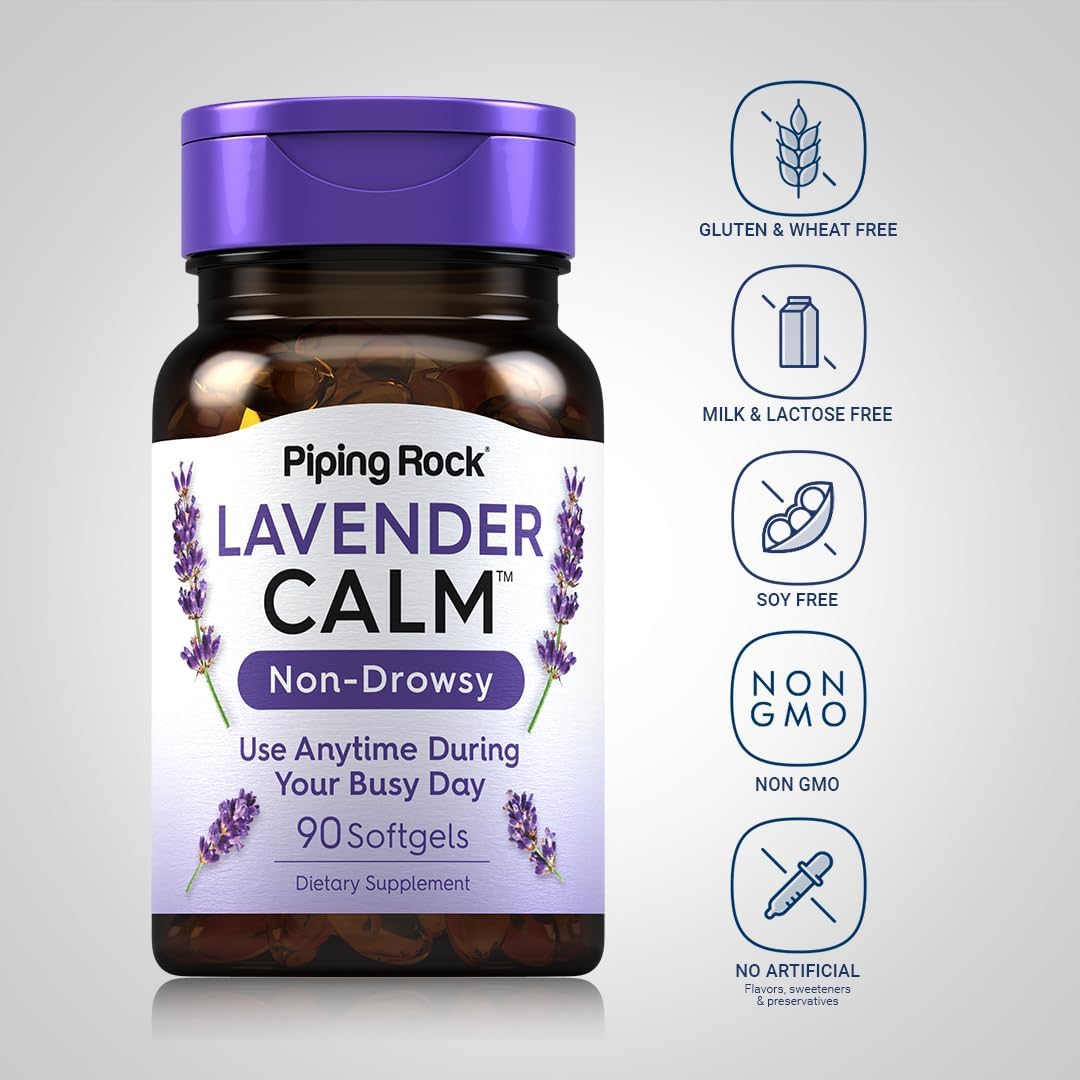 Píldoras Calmantes de Lavanda Piping Rock | 90 Softgels