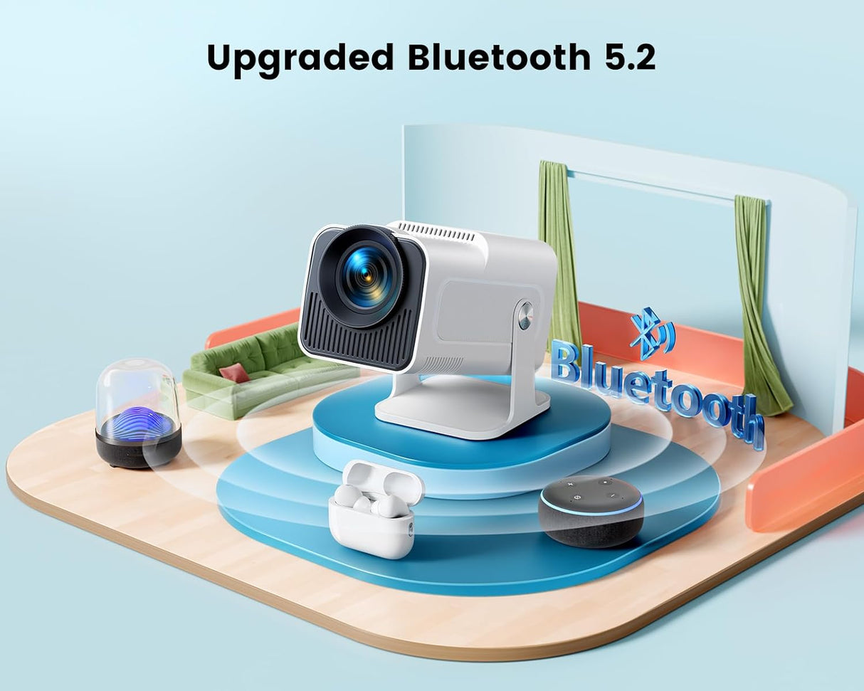 Proyector Mini 4K TOPTRO, HD 1080P, WiFi 6, soporte ajustable