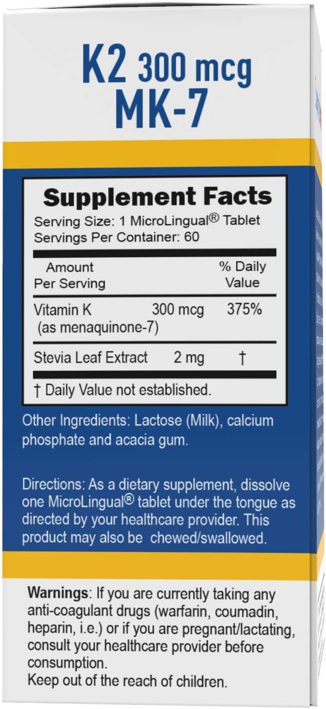 Vitamin K2 MK-7 Superior Source, 300 mcg, 60 tablet