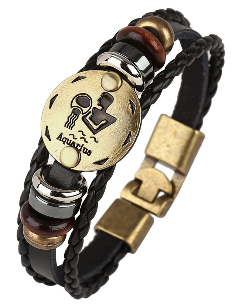 Pulsera de cuero de aleación para hombres de cuerda trenzada