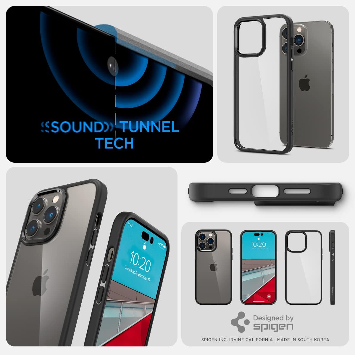 Spigen Ultra Hybrid - Funda diseñada para iPhone 14 Pro (2022), color negro mate