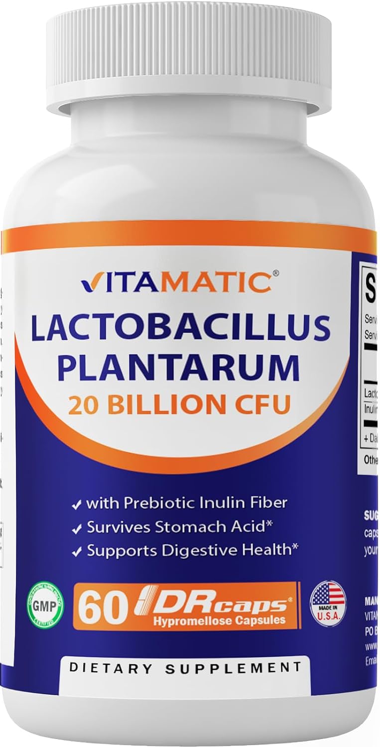 Vitamatic Lactobacillus Plantarum - 20 Mil Millones - 60 Caps