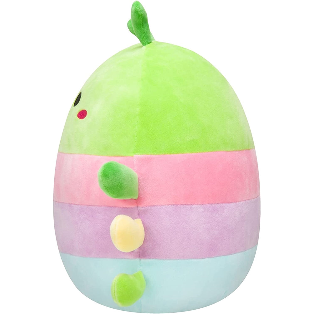 Peluche de Oruga verde de 14 pulgadas con rayas multicolor