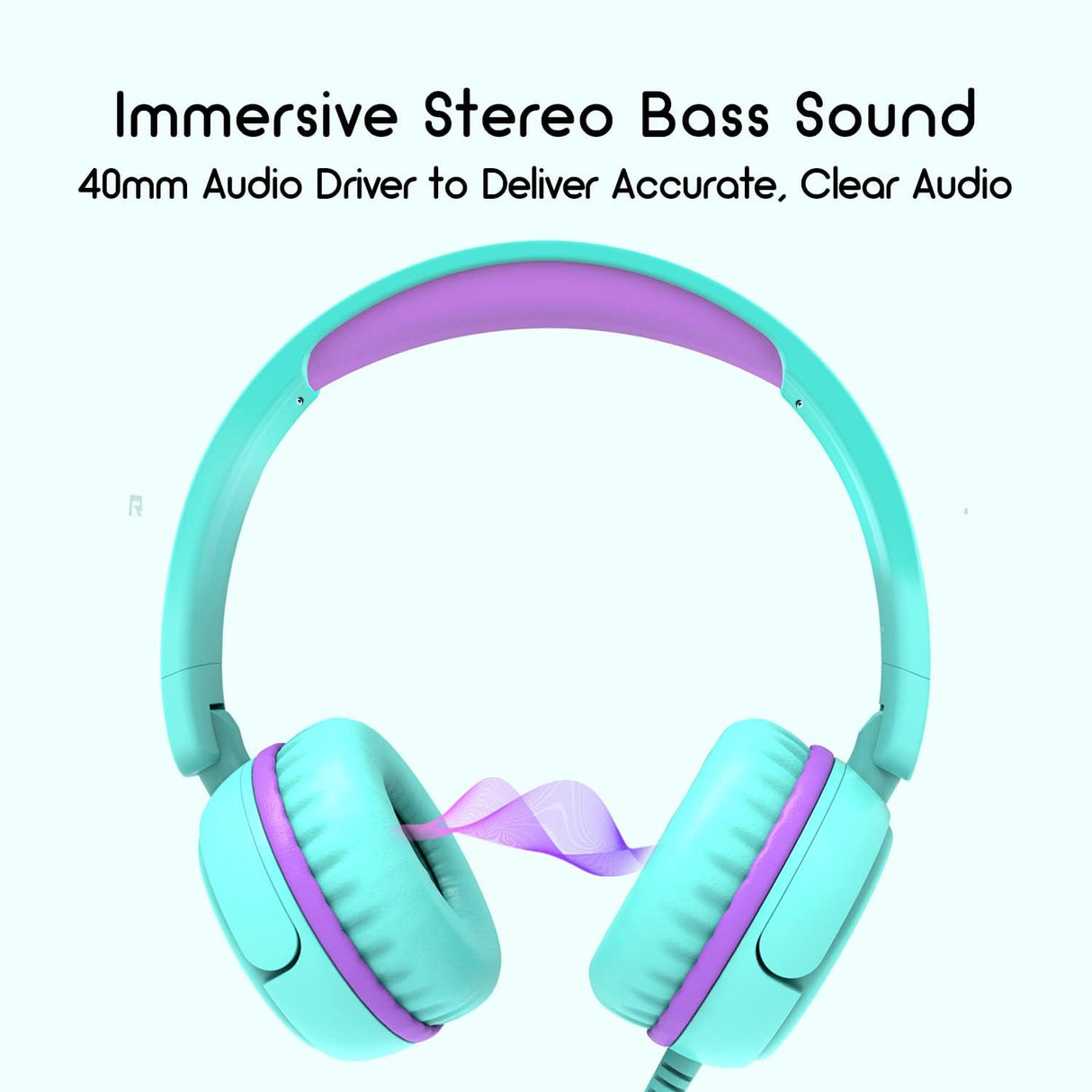 Auriculares V1 Kids, plegables, ajustables, 3.5mm, para niños