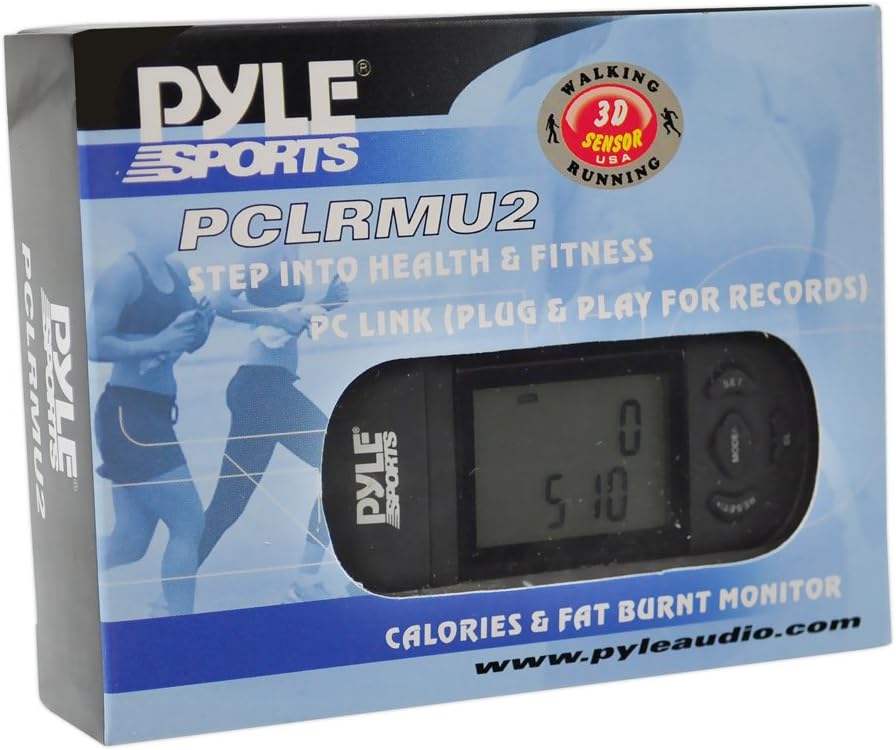 Podómetro Pyle Sport PCLRMU2, sensor 3D, pantalla LCD, USB