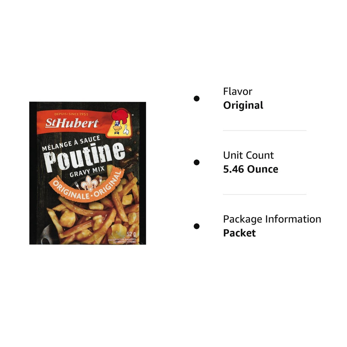 St Hubert Mezcla de salsa de poutine 52g/1.8 oz, (3 unidades) {Importado de Canadá}