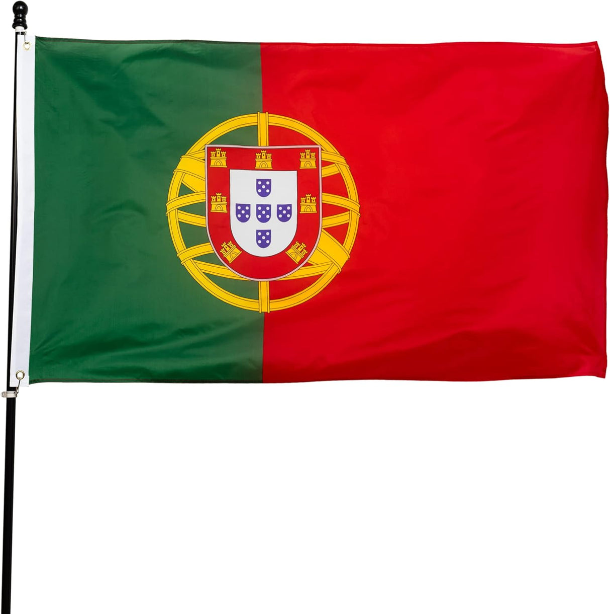Bandera de Portugal DANF 3x5 pies, resistente, ojales de latón