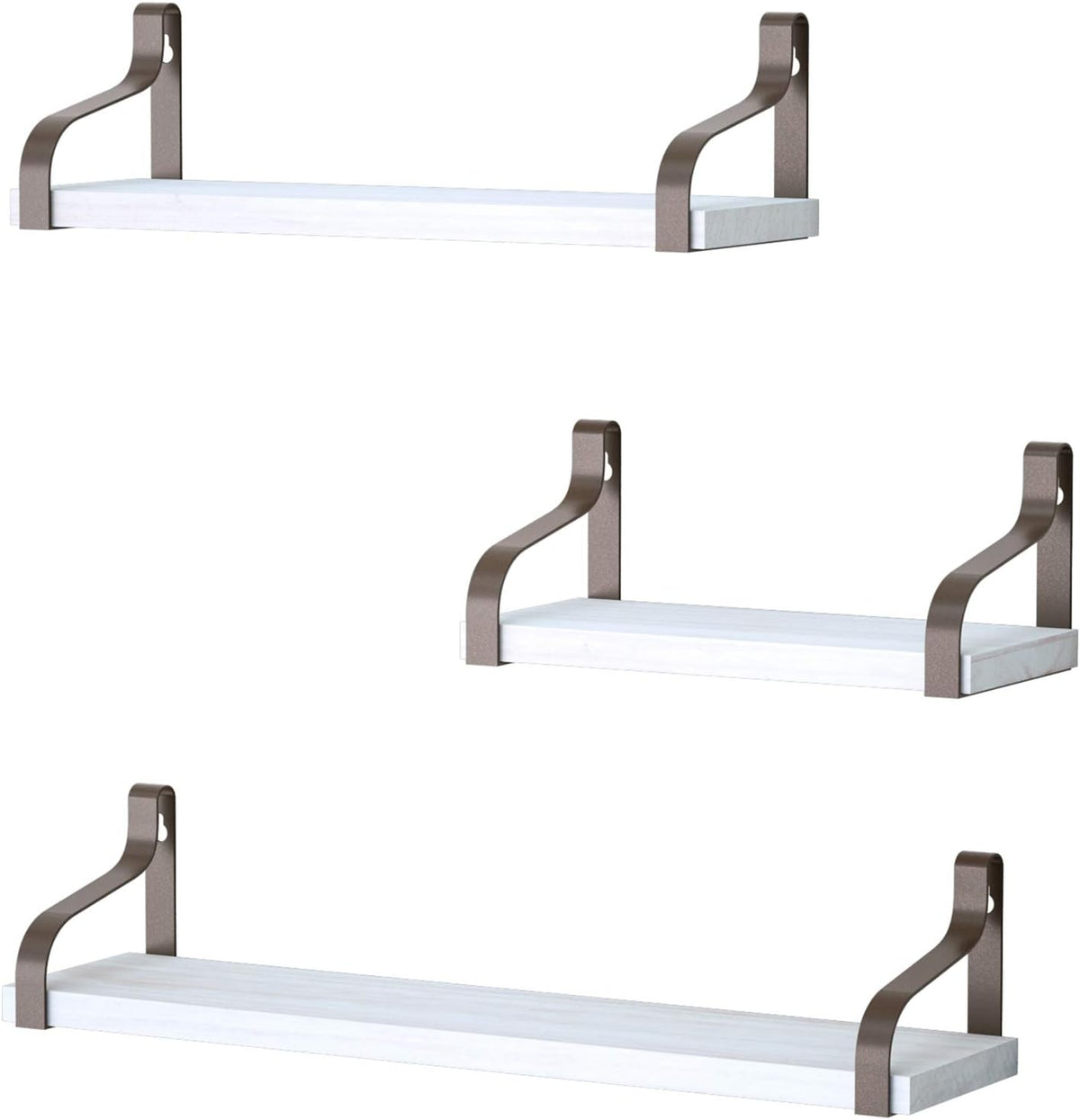 Estantes Flotantes Love-KANKEI de Madera, Set de 3, Rusticidad