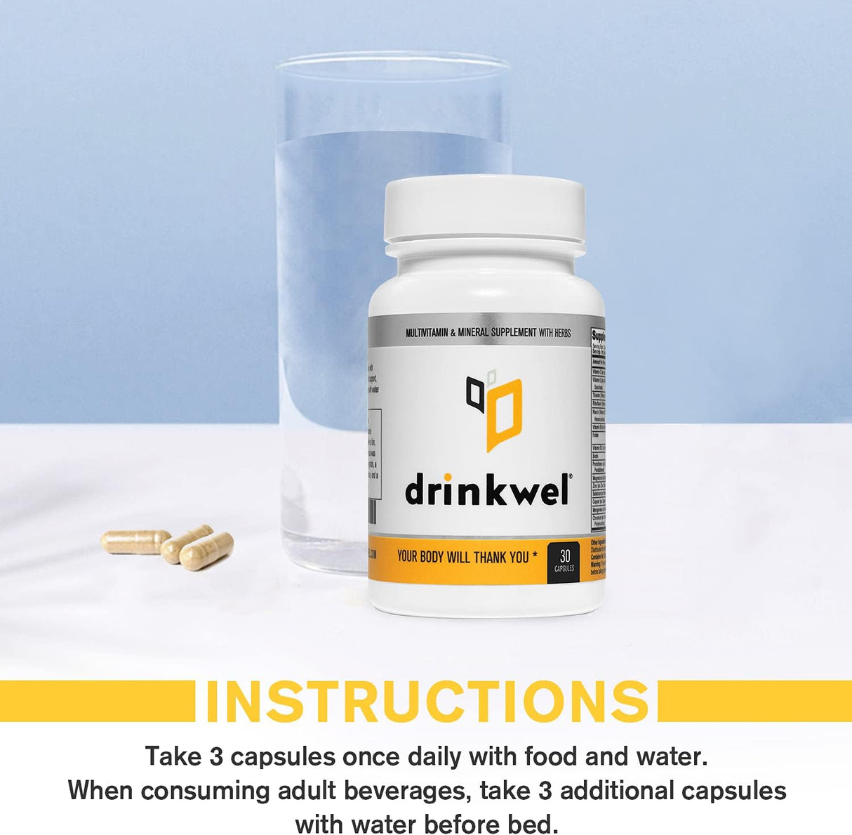 Suplemento Multivitamínico Drinkwel - 30 Cápsulas Acción Detox