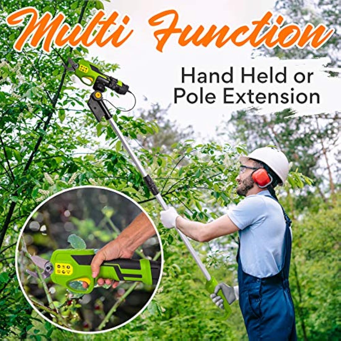 Podadora eléctrica inalámbrica con mango SERENELIFE PSPR190