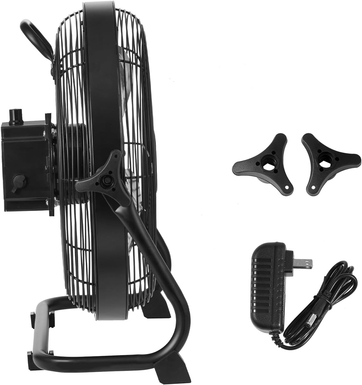 VEVOR Ventilador de Piso Recargable 12'', Alta Velocidad, Modelo Industrial