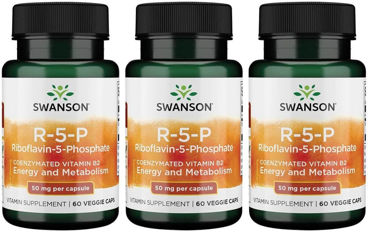 Suplemento R-5-P de Swanson, Vitamina B2, Energía y Metabolismo, 60 cápsulas (3 pzas)