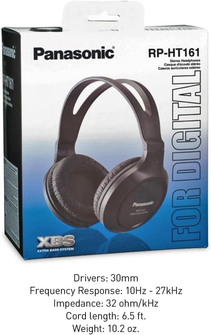 Auriculares Panasonic, ligeros, sonido claro, modelo RP-HT161-K