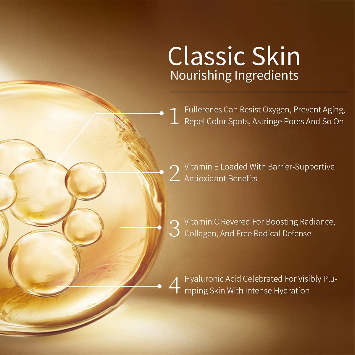 Sérum Facial con Vitamina C, Ácido Hialurónico y Retinol