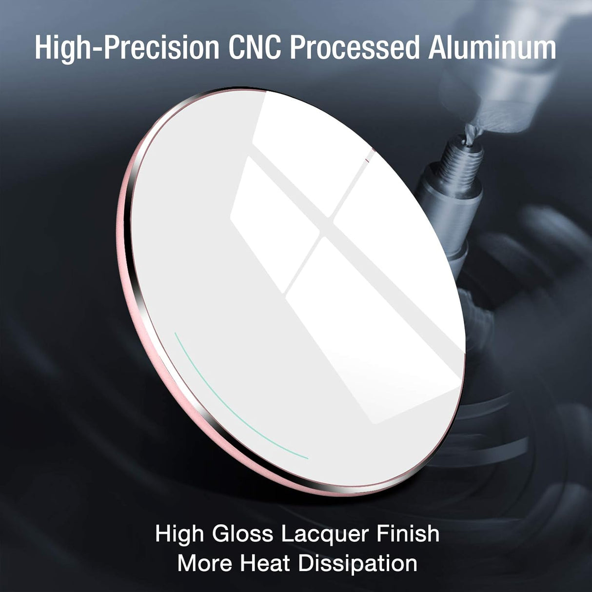 Cargador inalámbrico W1 de 10 W de aviación de aluminio