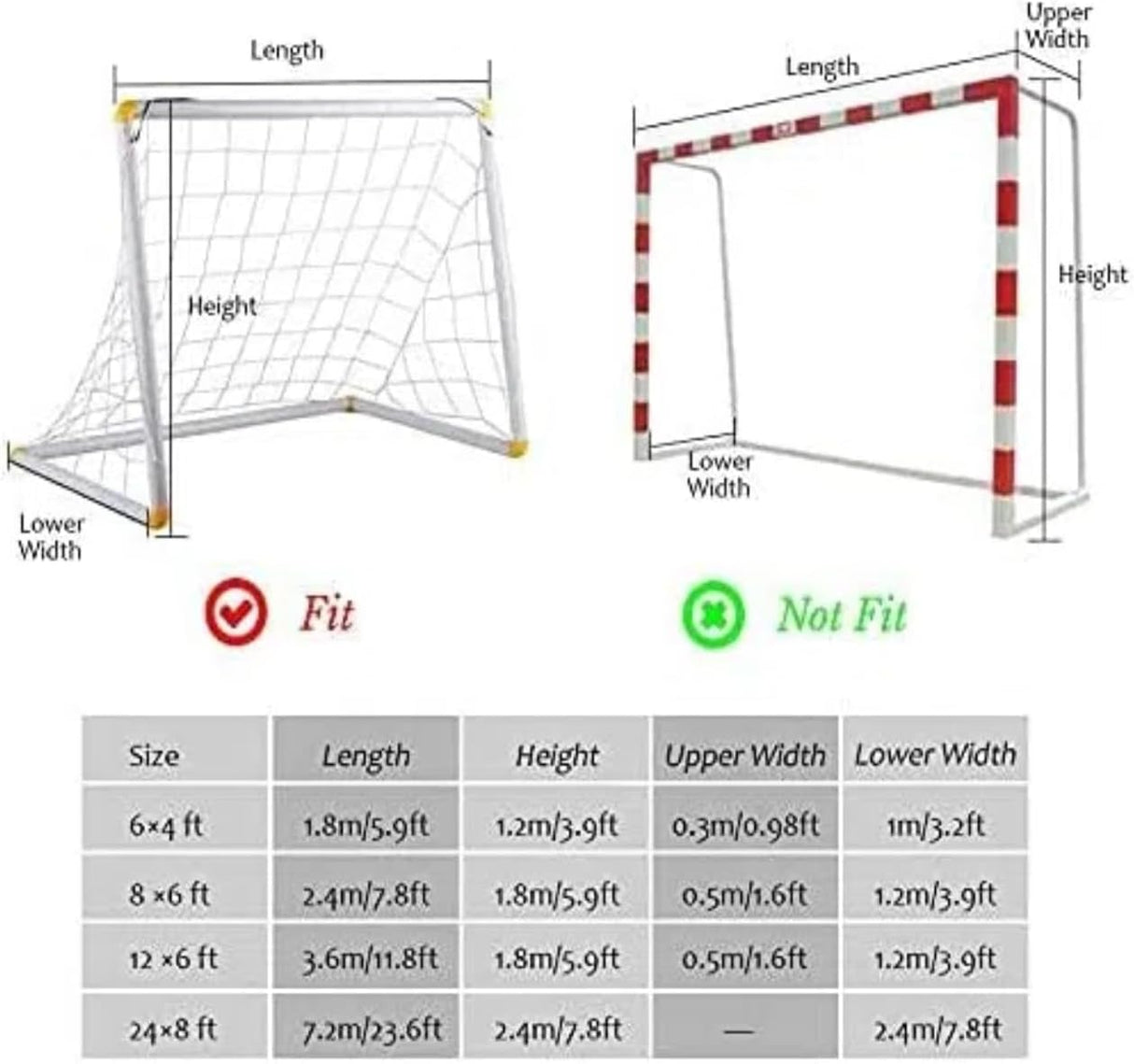 Red de Fútbol Deportivo de Repuesto 6x4 Pies para Entrenamiento