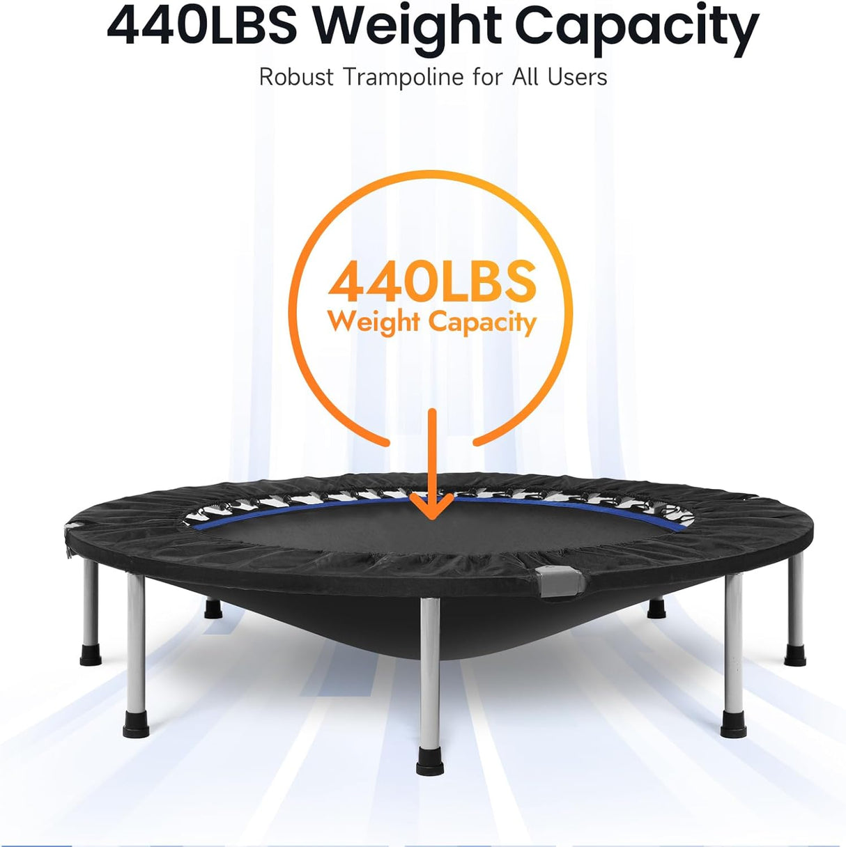Trampolín Plegable BCAN 40/48 330/440lbs con Manillar Ajustable