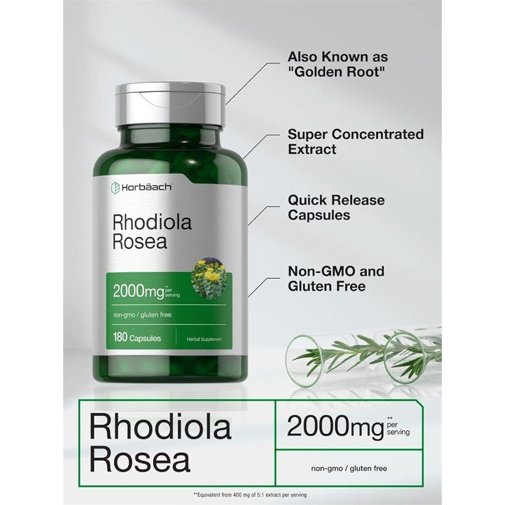 Suplementos Cápsulas Rhodiola Rosea de 2000 mg 180 unidades
