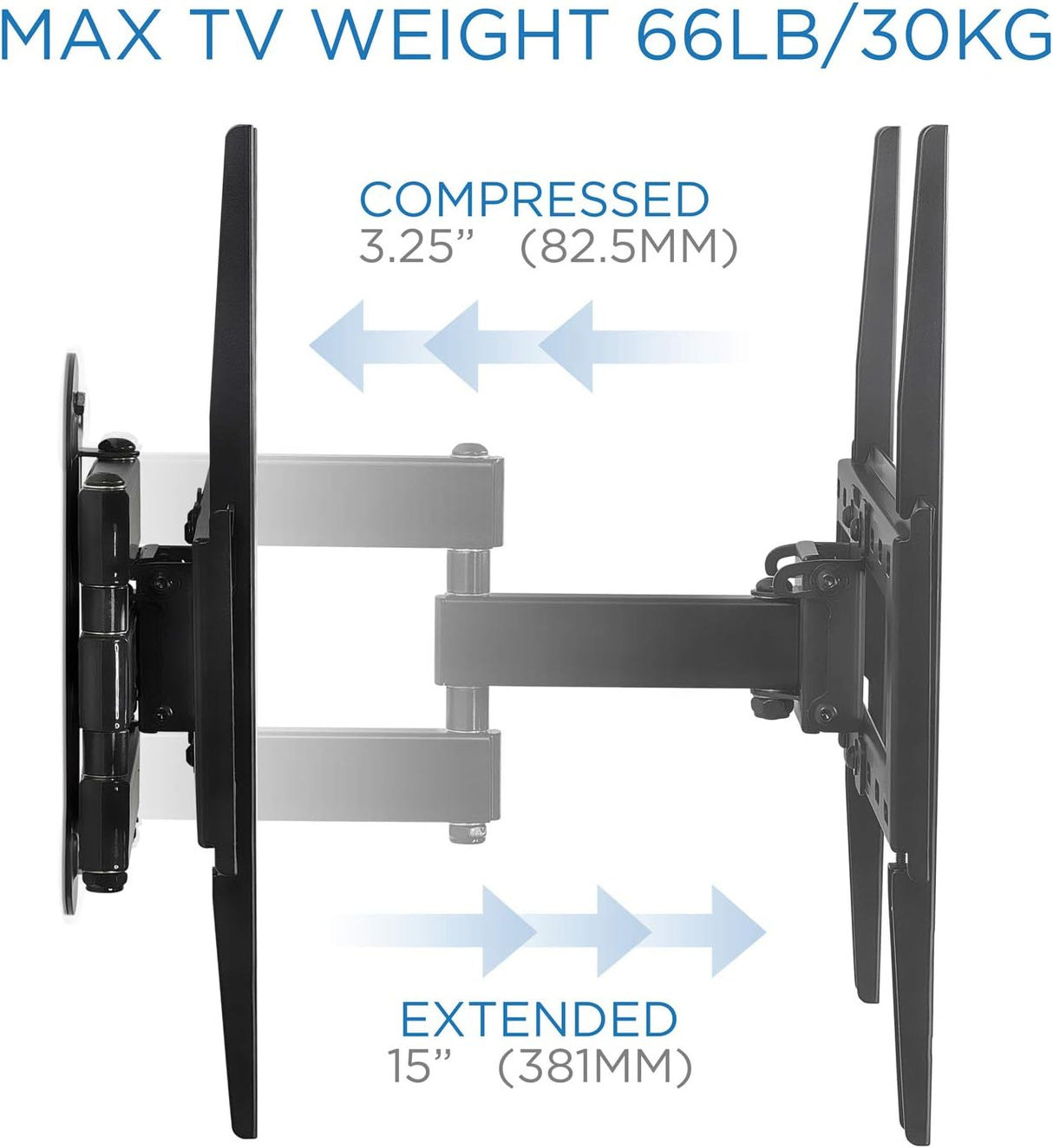 Soporte de esquina para TV de movimiento completo con VESA