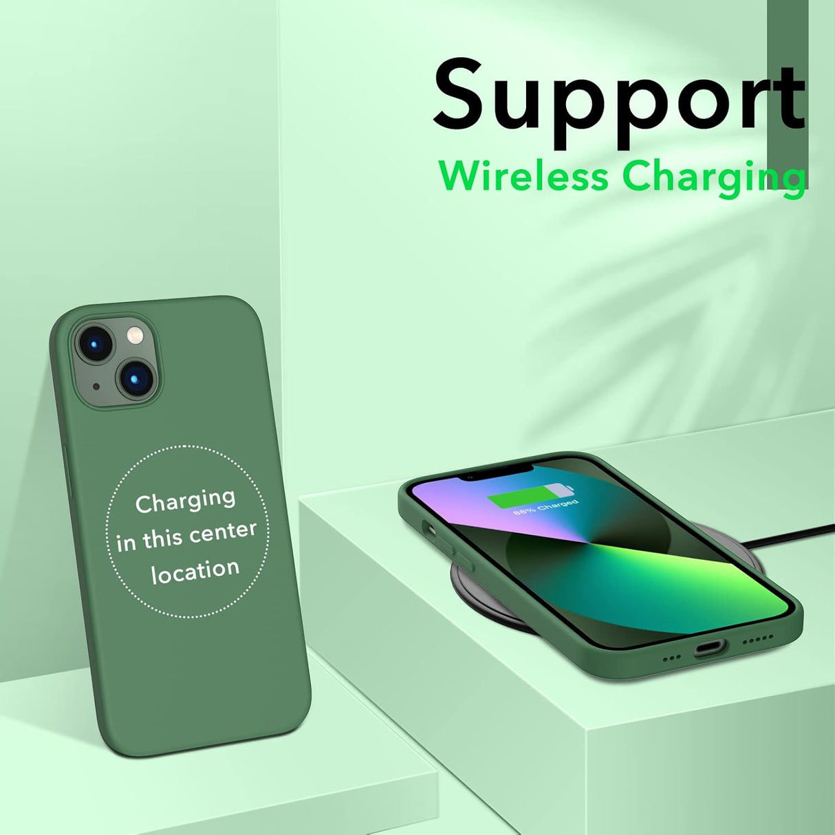 ORNARTO - Funda compatible con iPhone 3 y iPhone 13 Pro, goma de gel suave de 3 capas de silicona líquida delgada, 15,5 cm, trébol