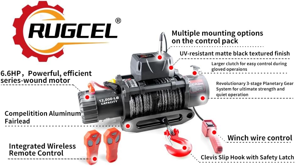 Cabrestante eléctrico impermeable IP68 de 12000 libras