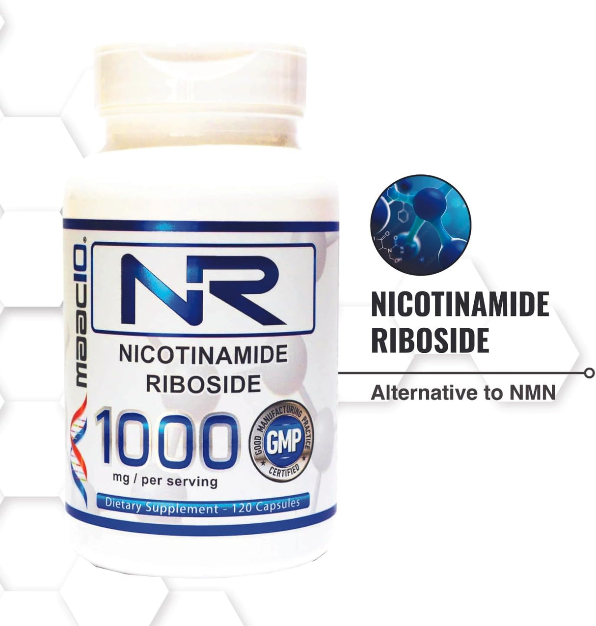 Suplemento Nicotinamida Riboside 1000mg porción 120 cápsulas