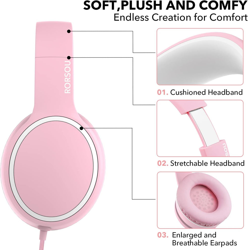 Auriculares RORSOU R10 con micrófono, ligeros y plegables