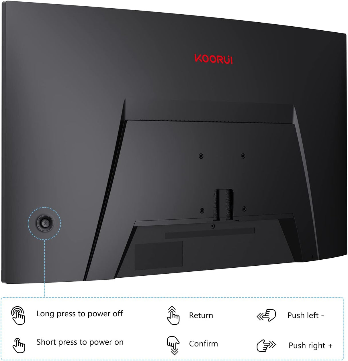 Monitor KOORUI 27 QHD 2560P 144Hz Curvo, Ajustable, 1ms